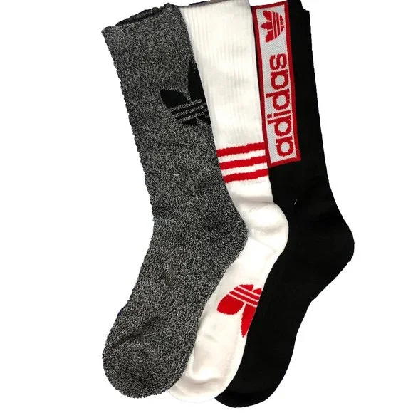 NEW - ADIDAS Originals Triple Branded Crew Socks 3Pk - Picture 2 of 3